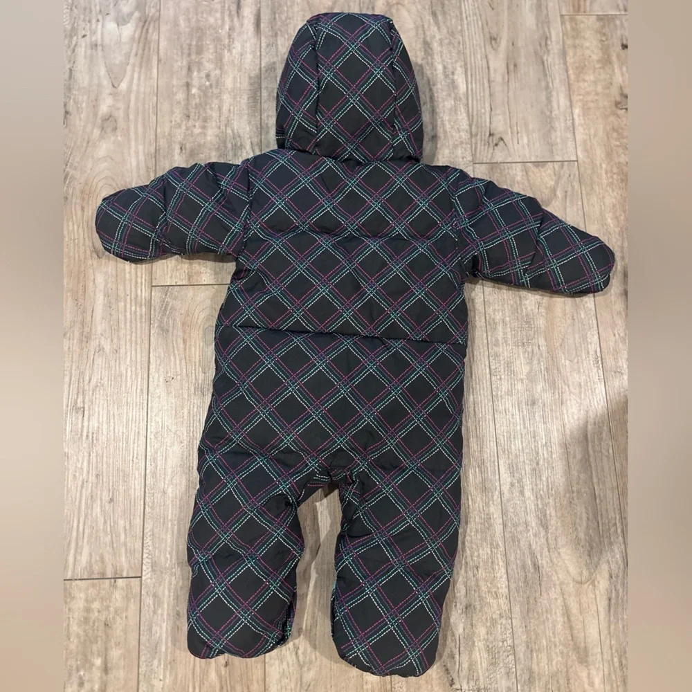 Columbia Black and Teal Baby Snowsuit Size 6-12 Months